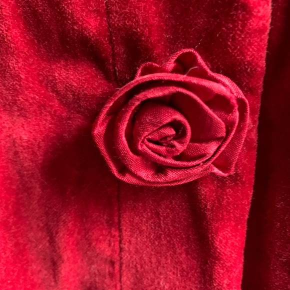 Janie and Jack Girls Holiday Velvet And Silk Coat And Beret Silk Rosettes. 2T 3T - Picture 2 of 11